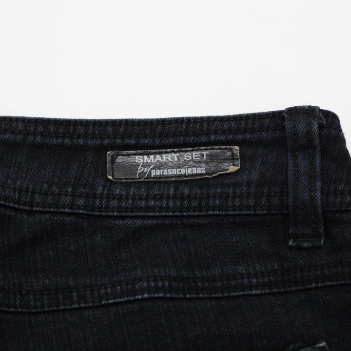 Y2K Ladies Parasuco Bootcut Jeans Black Embroidered Pockets
