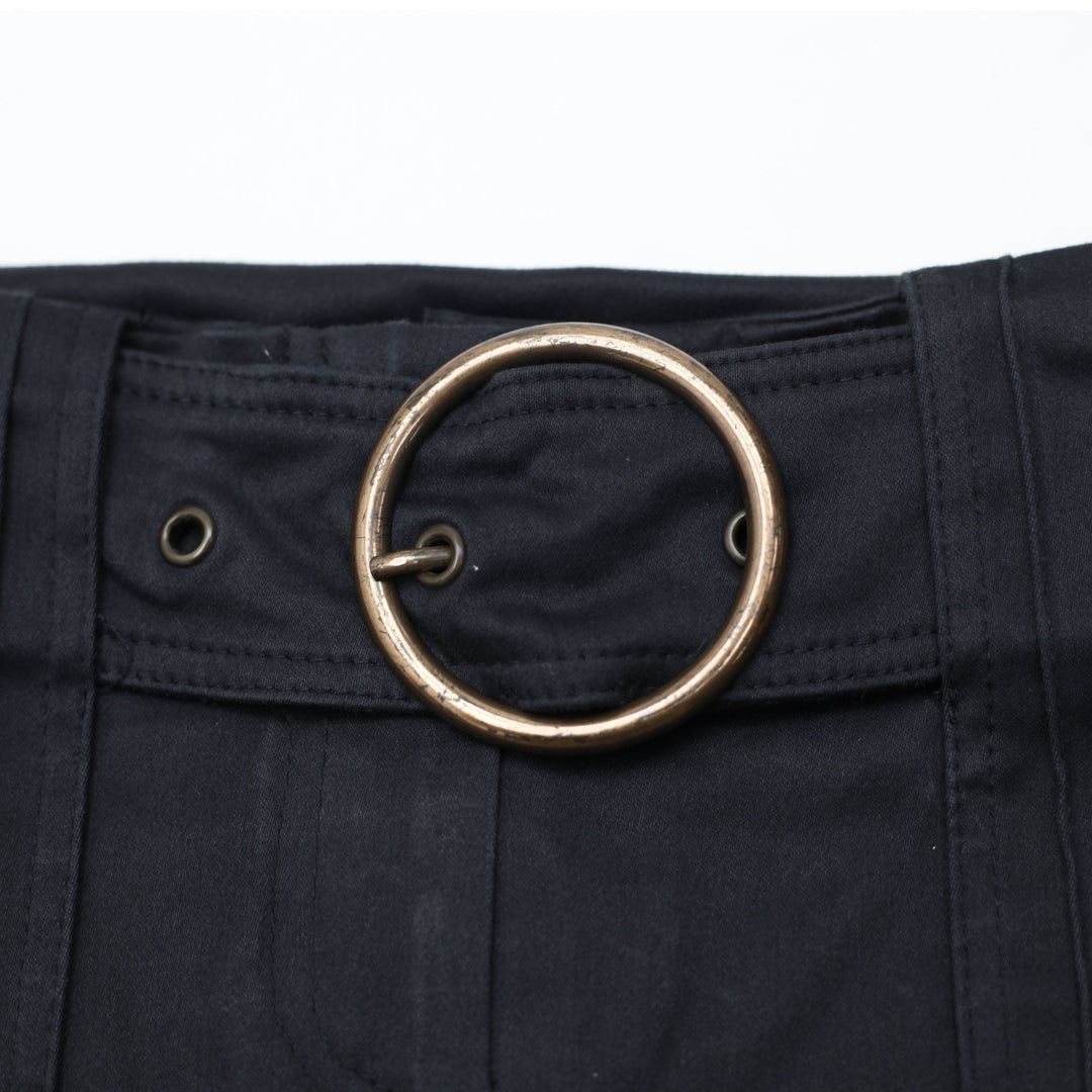 Y2K Ladies Bebe Belted O Ring Buckle Cargo Utility Skirt