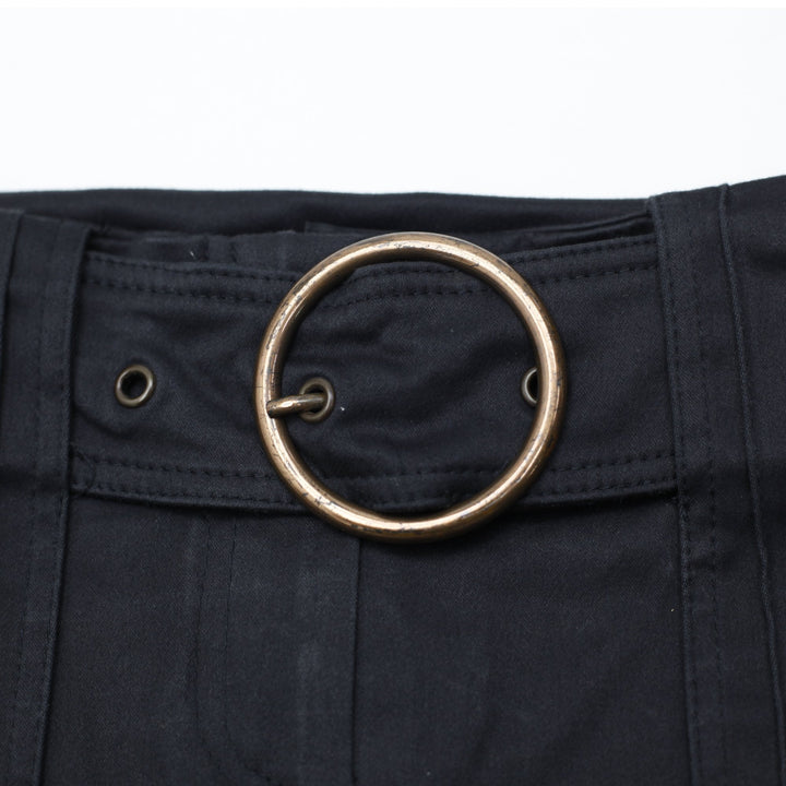 Y2K Ladies Bebe Belted O Ring Buckle Cargo Utility Skirt
