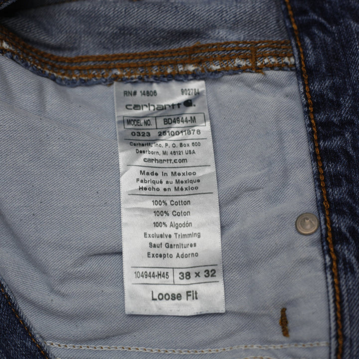 Mens Carhartt 104944-H45 Workwear Loose Fit Carpenter Jeans Denim Size 38x32