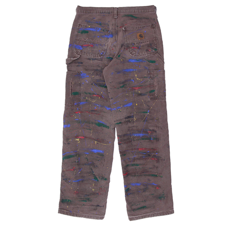 Rework Carhartt Dungaree Fit Paint Splatter Work Mens Pants - PR302