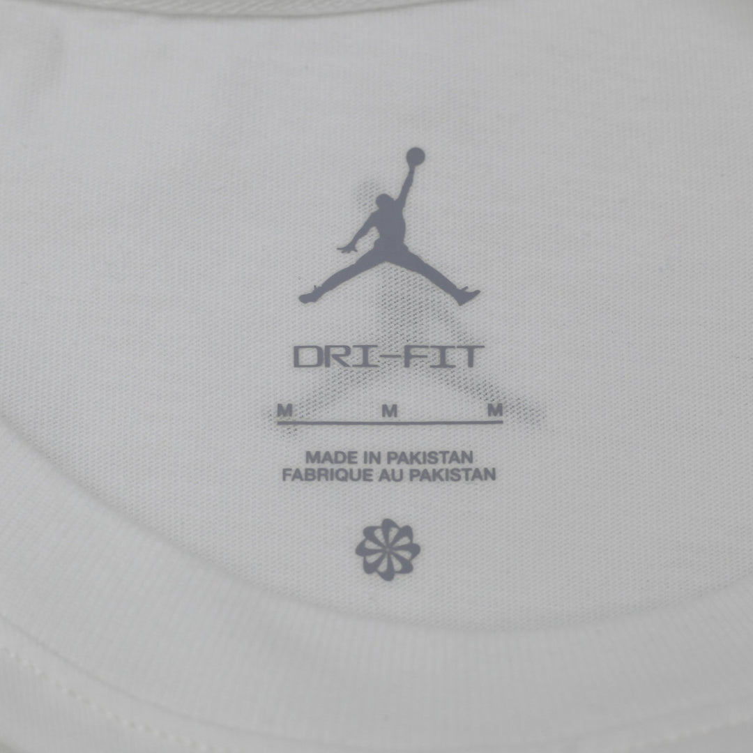 Mens Nike Jordan Sport Dri-FIT T-Shirt White Black Cyber Minimalist Tee Size M