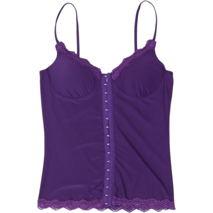 Y2K Ladies Layered with Love Hook & Eye Bustier Cami Tank Top Size L