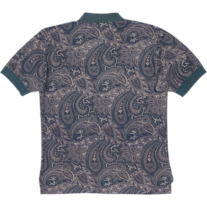 Mens GANT Paisley Pattern Short Sleeve Cotton Polo Shirt Size M