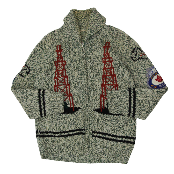 Vintage Curling Club Full Zip Knitted Sweater