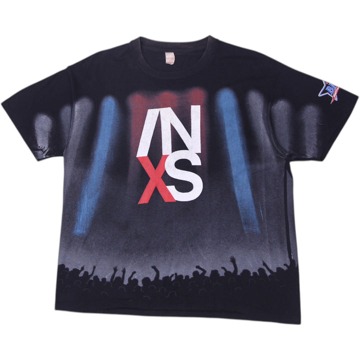 Vintage 90s Mens INXS US Tour Black Graphic Band T-Shirt Size XL | Migration_T-Shirts | Fashion Rerun