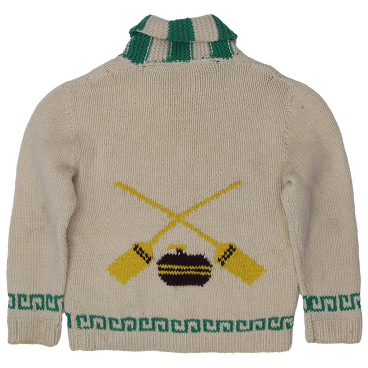 Vintage 1960s Shawl Collar Curling Sweater