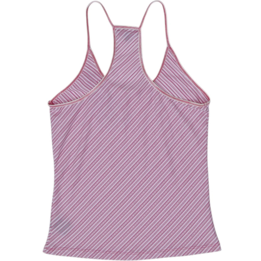 Y2K Ladies Striped Floral Lace Tank Top Size M | Migration_Y2K Tops - Side View | Fashion Rerun