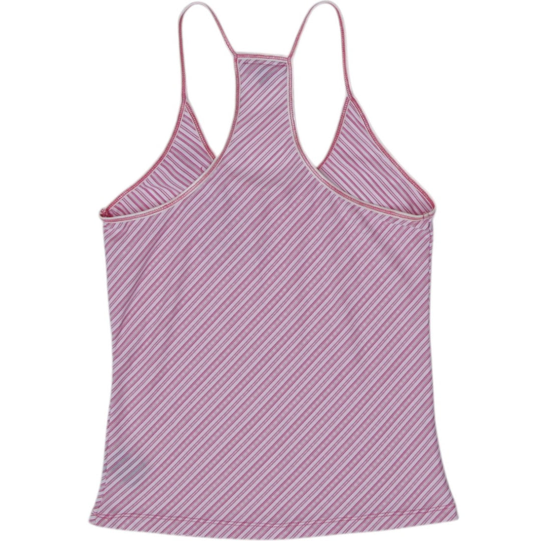 Y2K Ladies Striped Floral Lace Tank Top Size M | Migration_Y2K Tops - Side View | Fashion Rerun
