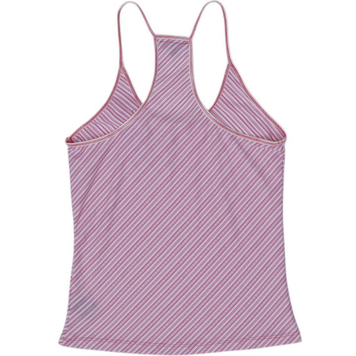 Y2K Ladies Striped Floral Lace Tank Top Size M | Migration_Y2K Tops - Side View | Fashion Rerun
