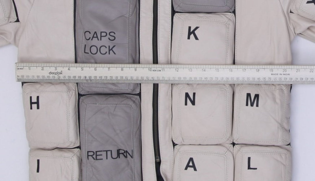 Vintage Keyboard Puffer Style Leather Quilted Jacket