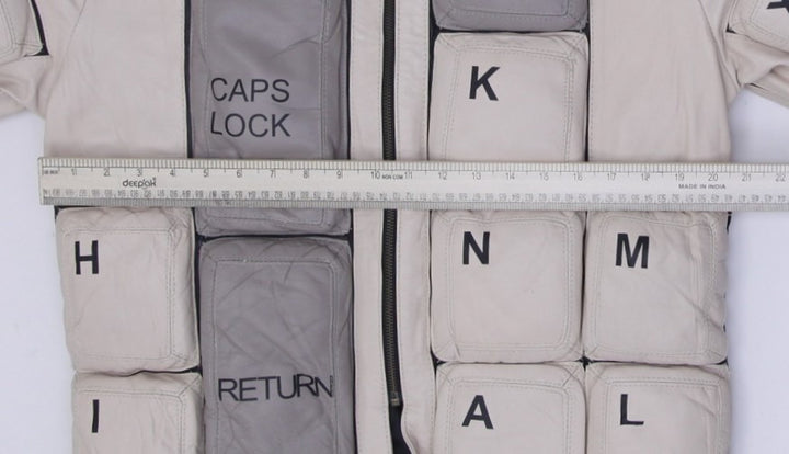 Vintage Keyboard Puffer Style Leather Quilted Jacket