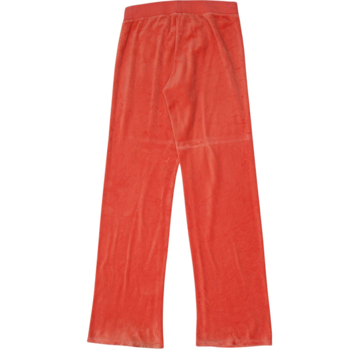 Y2K Ladies Juicy Couture Pants Orange Velour Embroidered Logo Small