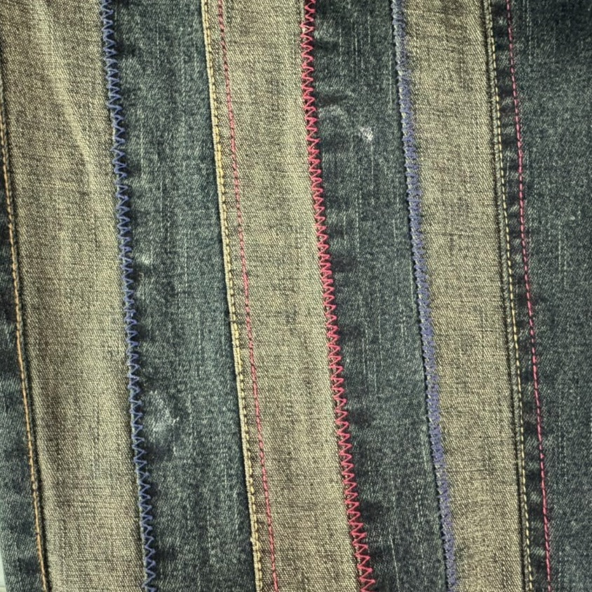 Y2K Ladies Coacetic Vertical Striped Flared Denim Size 30