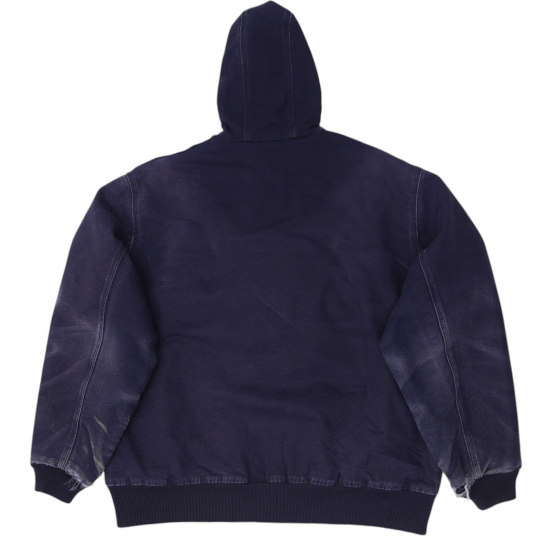 Mens J130 MDT Carhartt Hooded Navy Worn Workwear Slightly Distressed Jacket XL | Migration_Jackets WW Collect | Fashion Rerun