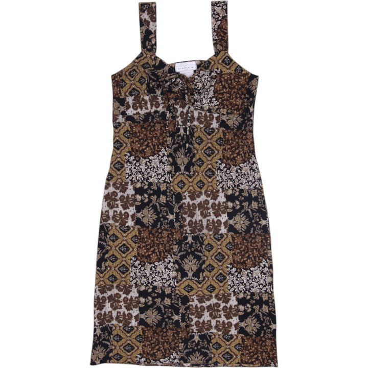Y2K Ladies Earth Tone Whimsigoth Lace Up Front Dress Size M