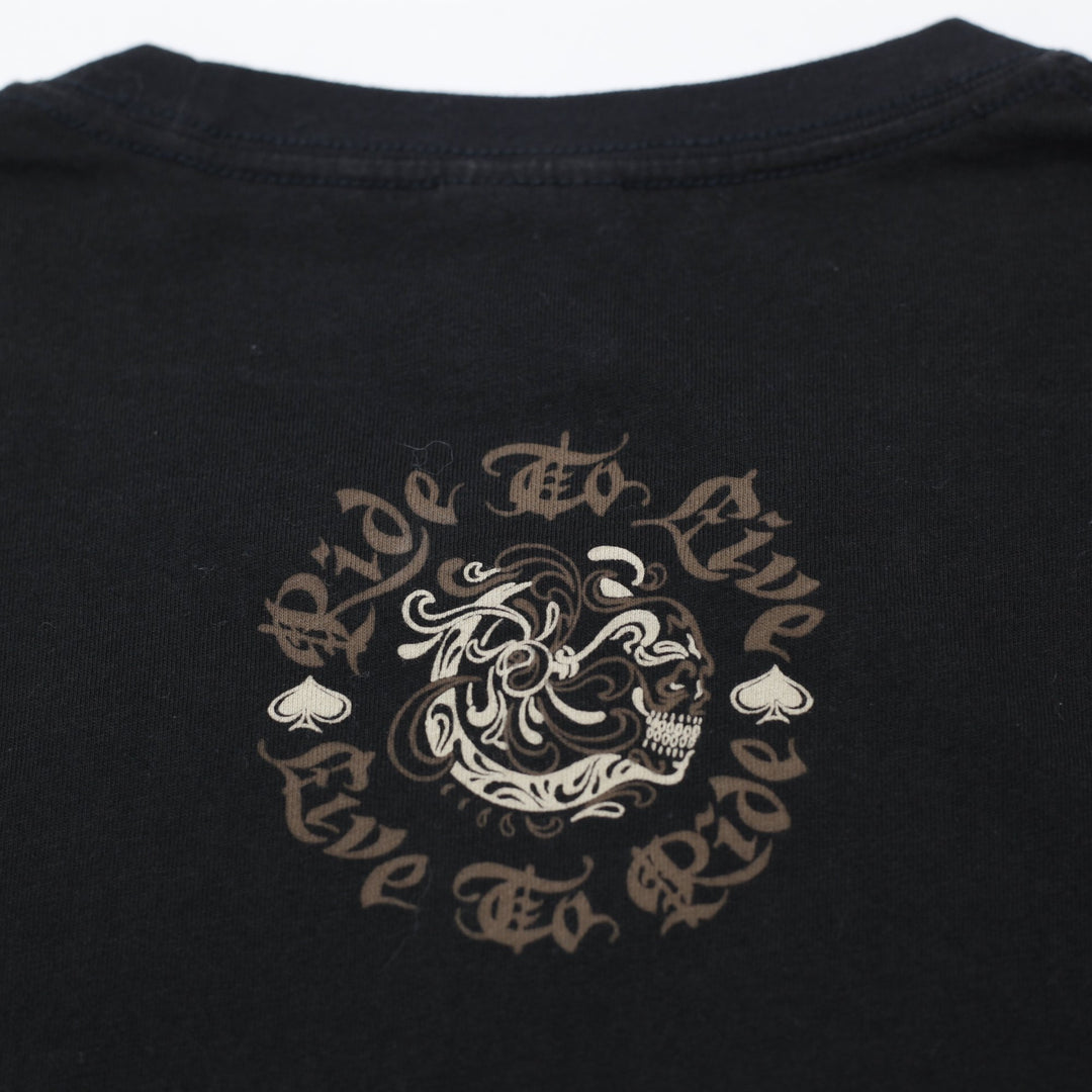 Y2K Mens Lucky Brand Chopper Motorcycle T-Shirt Size S