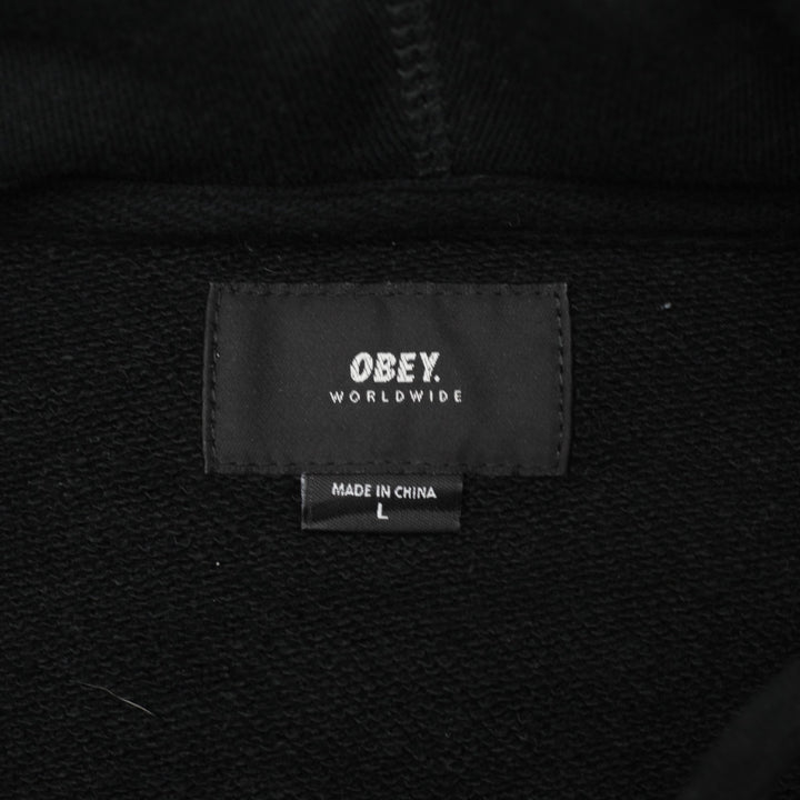 Mens Obey Hoodie Black Graphic Liberty Sweatshirt | Migration_Hoodies SW COLLECTION - Back View | Fashion Rerun