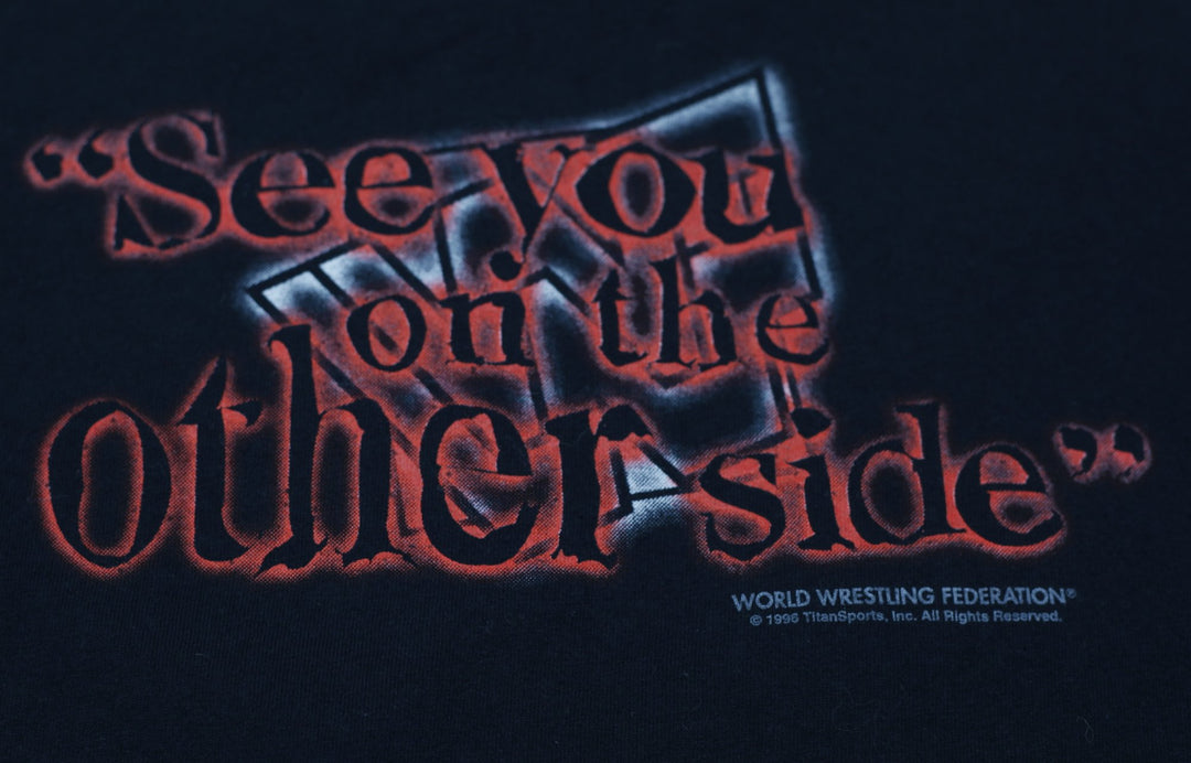 Vintage Mens WWF Undertaker T-Shirt Black Graphic Wrestling Tee