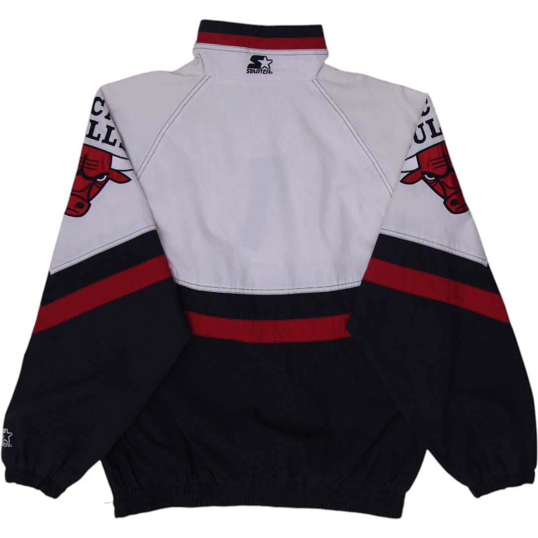 Vintage Mens Starter Chicago Bulls Jacket Black Red White Size L