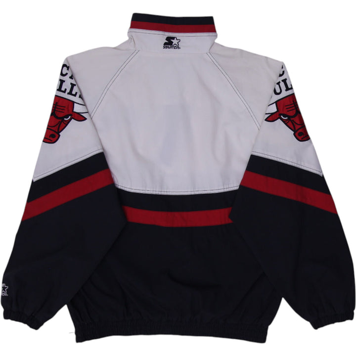 Vintage Mens Starter Chicago Bulls Jacket Black Red White Size L