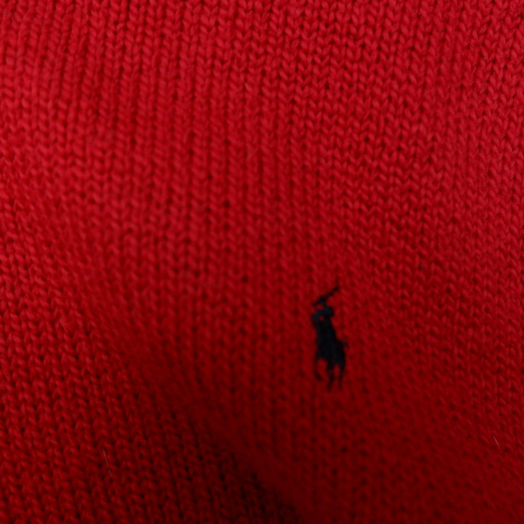 Mens Polo Ralph Lauren Knitted 100% Cotton Sweater Red Knit Classic Cotton