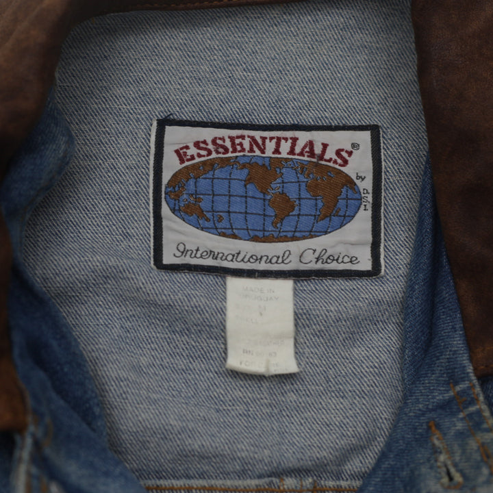 Vintage Essentials International Choice Leather Collar Chore Denim Jacket - Fashion Rerun Vintage Migration_Jacket