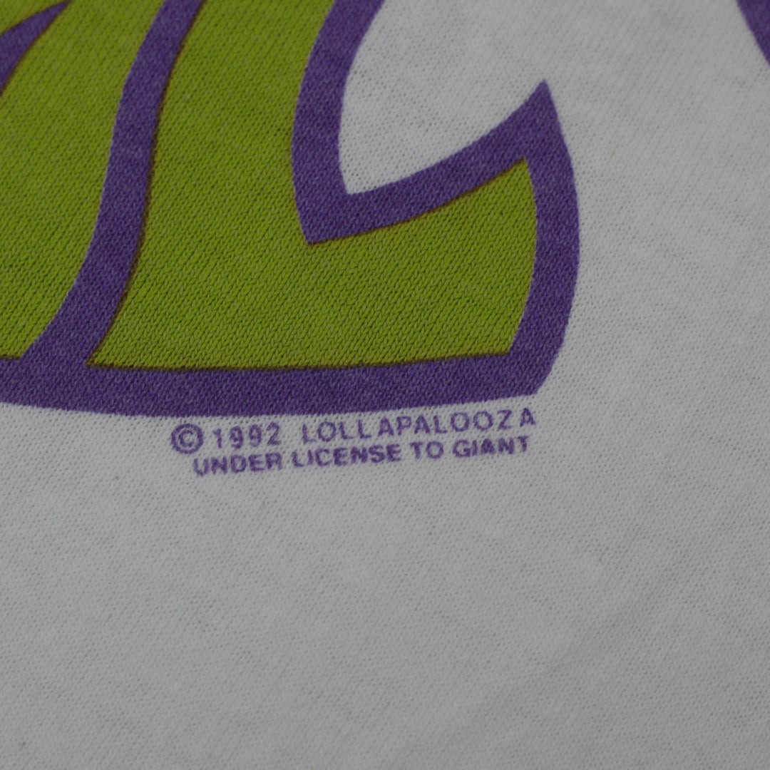 Vintage 1992 Lollapalooza Festival Tour T-Shirt Giant License Tultex Tag 2XL Single Stitch