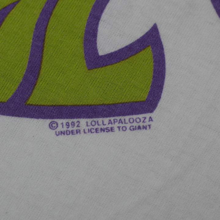 Vintage 1992 Lollapalooza Festival Tour T-Shirt Giant License Tultex Tag 2XL Single Stitch