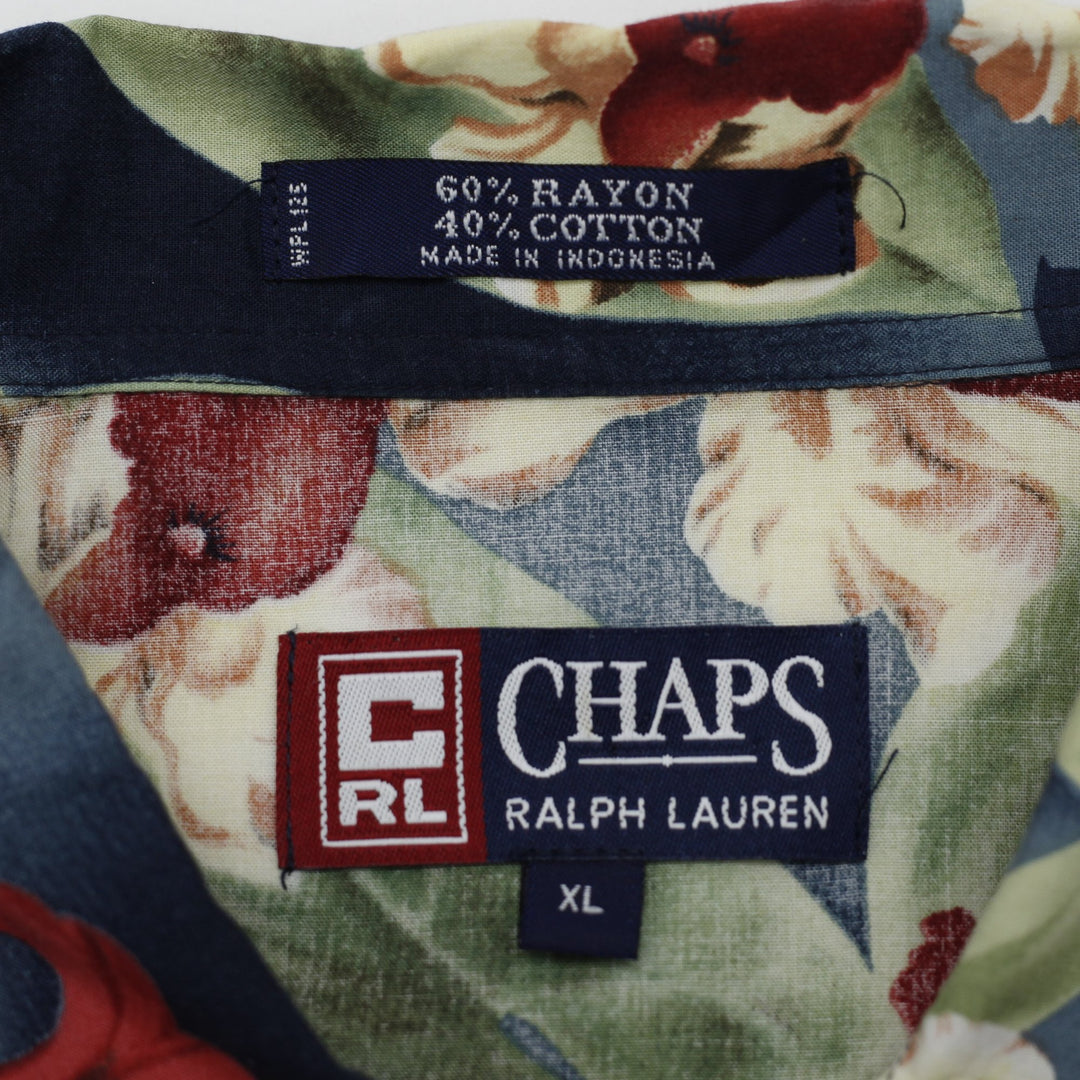 Mens Chaps Ralph Lauren Floral Hawaiian Shirt Size XL