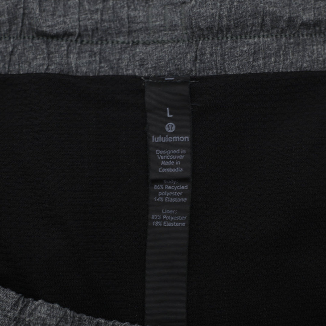 Mens Lululemon With Inner Heather Charcoal Gray Sports Shorts Size L