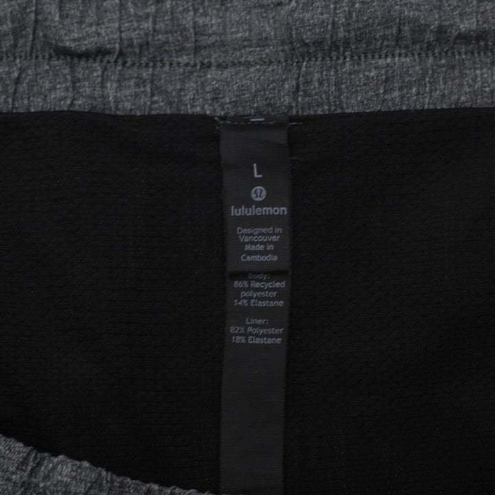 Mens Lululemon With Inner Heather Charcoal Gray Sports Shorts Size L