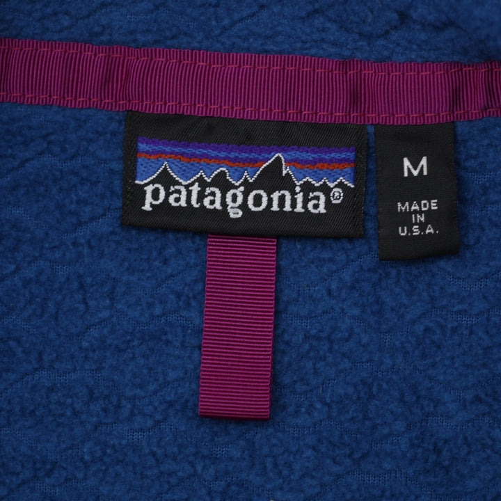 Vintage Patagonia Fleece Jacket Blue 1/4 Zip Made In USA Size M | Migration_Fleece - Back View | Fashion Rerun