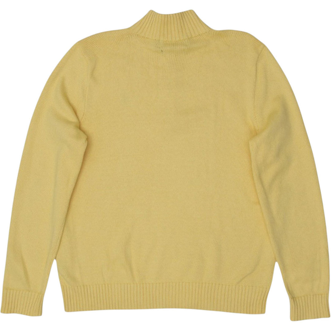 Mens Polo Ralph Lauren Sweater Yellow 1/4 Zip Cotton Knit