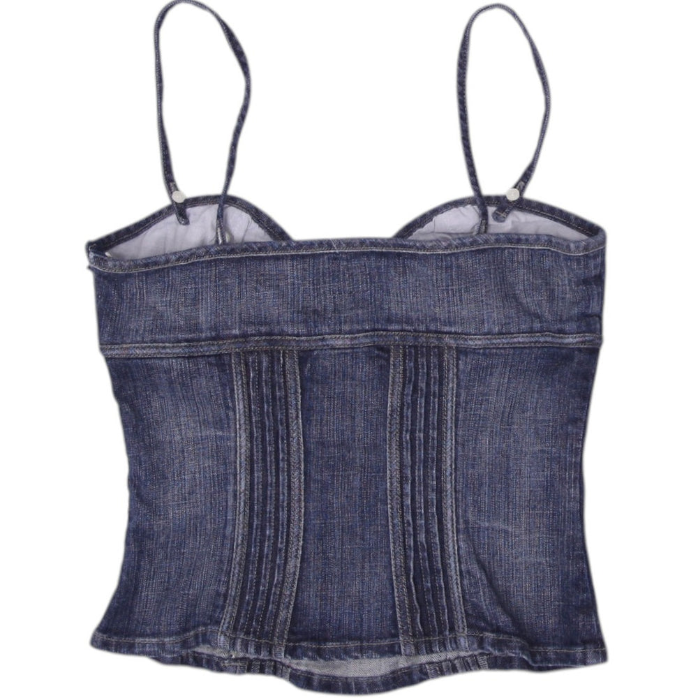 Ladies Guess Denim Strappy Retro Style Corset Top Size M | Migration_Blouses & Tops - Side View | Fashion Rerun