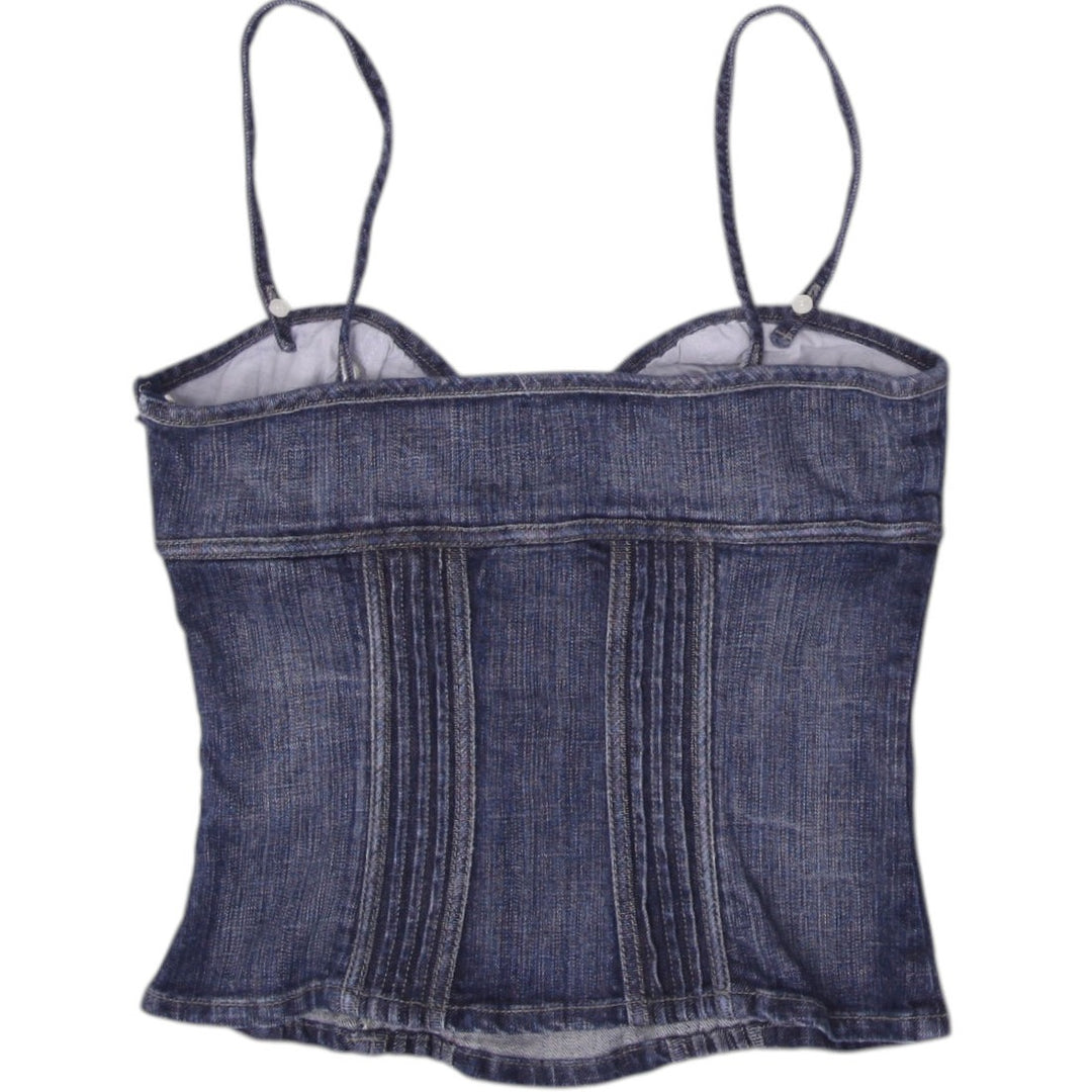 Ladies Guess Denim Strappy Retro Style Corset Top Size M | Migration_Blouses & Tops - Side View | Fashion Rerun