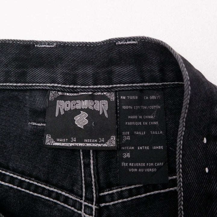 Y2K Mens Rocawear Straight Leg Wide Leg Baggy Jeans