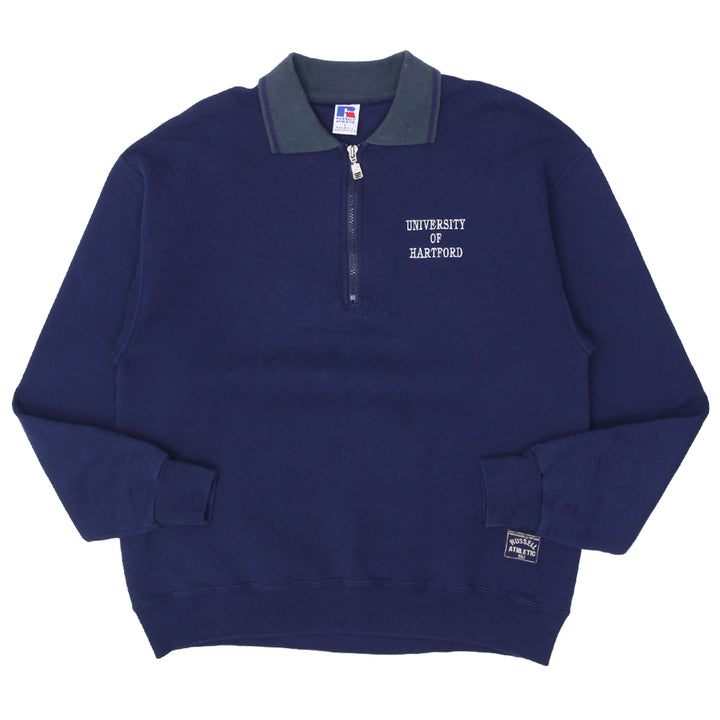Vintage Russell Athletic University of Hartford Quarter Zip Sweatshirt - Fashion Rerun Vintage Migration_Sweaters