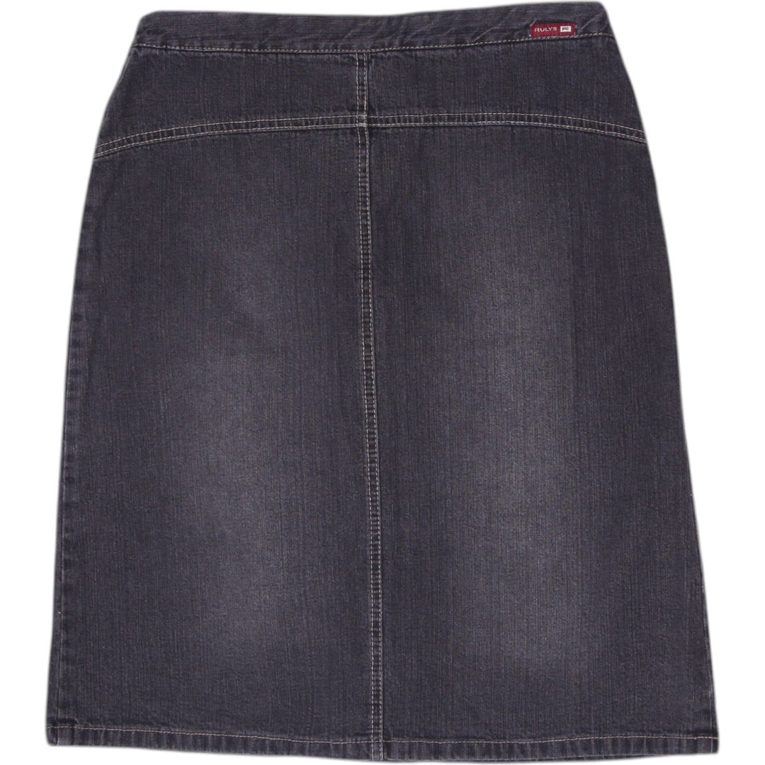 Y2K Ladies Rulys Lace Up Denim Midi Skirt Size S