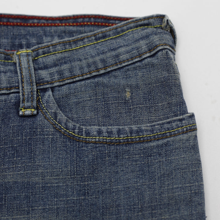 Y2K Ladies Seven7 Embroidered Arrow Bootcut Stretch Denim Jeans Size 29