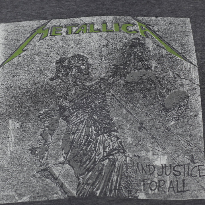 Vintage 1980s Metallica Lady Justice Album Graphic Band Dark Gray T-Shirt