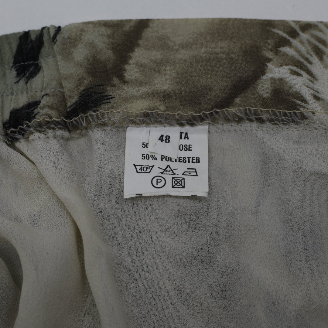 Y2K Ladies Patterned Flowy Long Skirt Size 48
