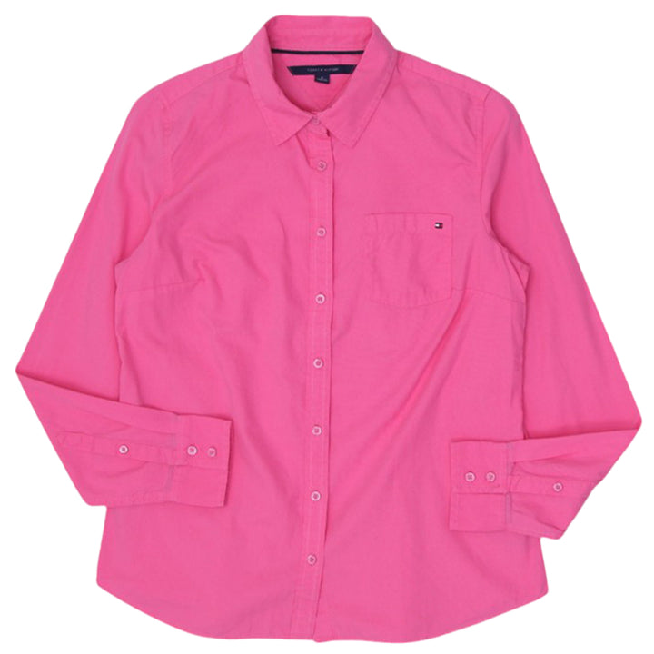 Ladies Tommy Hilfiger Long Sleeve Button Pink Blouse