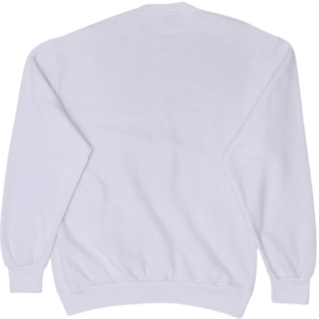 Vintage "My Generation" 1950s Newspaper Graphics White Crewneck Sweatshirt XL | Migration_Sweatshirt - Side V | Fashion Rerun