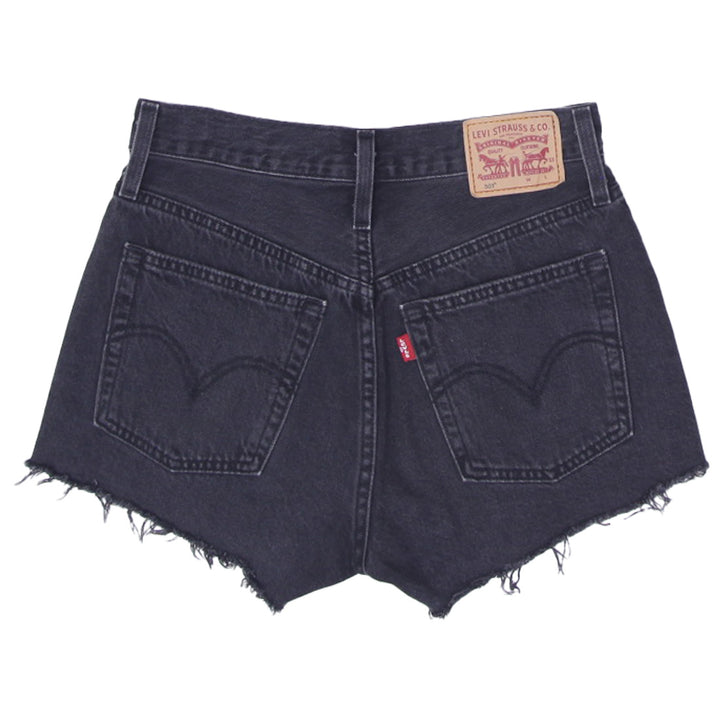 Ladies Levis 501 Waterless Button Fly Black Denim Shorts