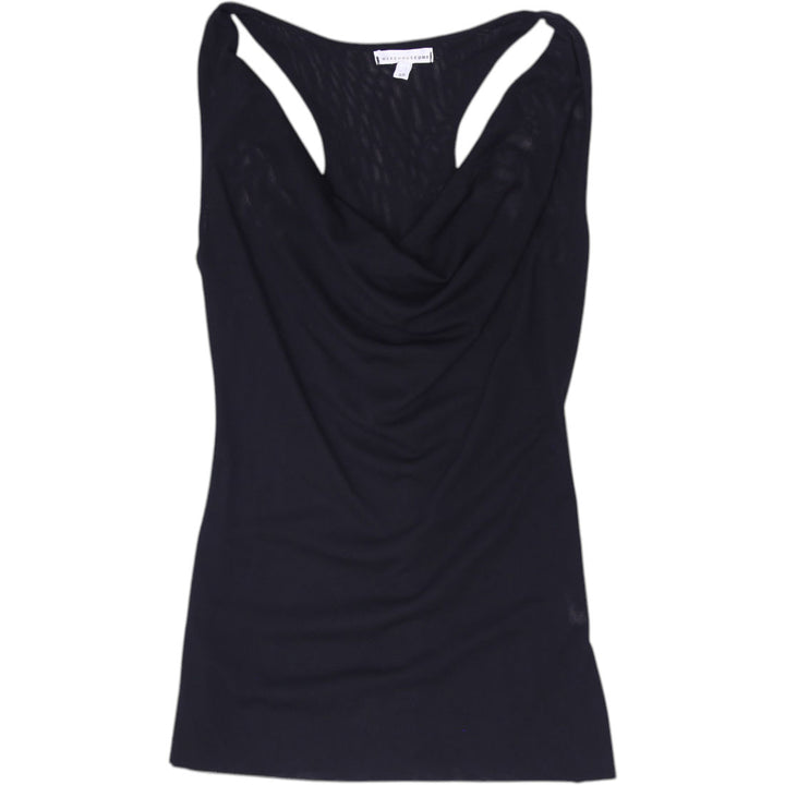 Y2K Ladies Warehouse One Black Racerback Drape Cowl Neck Tank Top Size Small