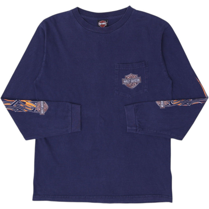 Vintage Harley-Davidson Flames Long Sleeve T-Shirt Size L | Migration_T-Shirts | Fashion Rerun