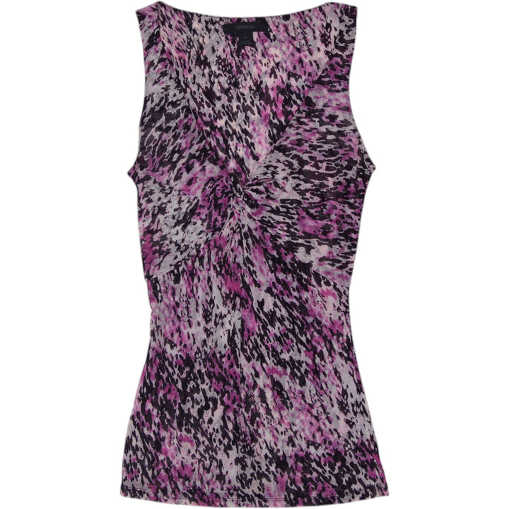 Y2K Ladies Express Twist Front V-Neck Tank Top Size XS