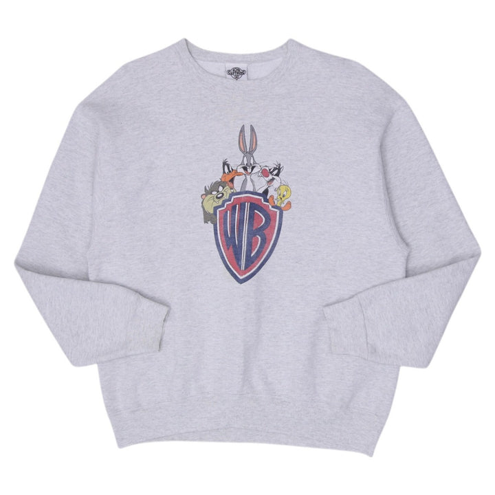 Vintage Mens Acme Sweatshirt Gray Warner Bros Graphic