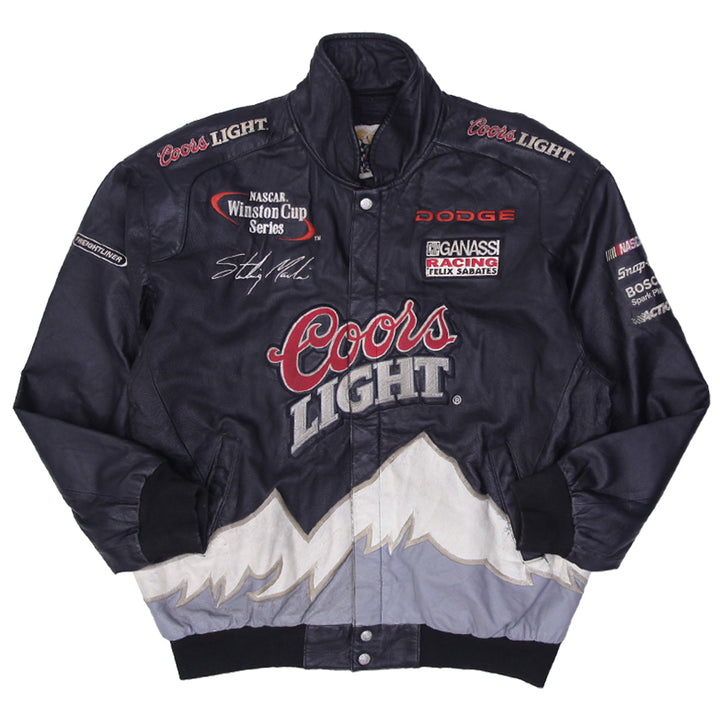 Vintage Sterling Marlin Black Coors Light Leather Jacket | Migration_Jacket UAENAT20 | Fashion Rerun